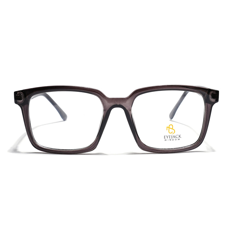 Eyejack Grey Rectangle Eyeglasses for Men & Women (668801FCL2320)