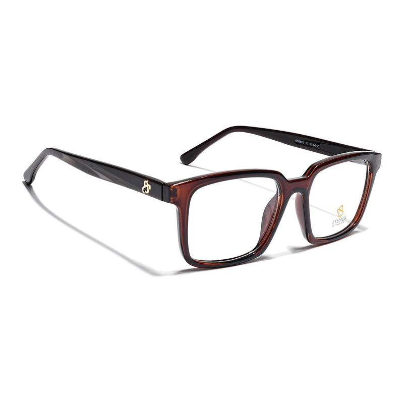 Eyejack Brown Rectangle Eyeglasses for Men & Women (668801FCL2324)