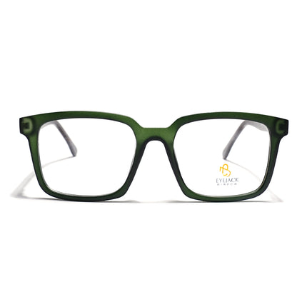 Eyejack Green Rectangle Eyeglasses for Men & Women (668801FCL2325)