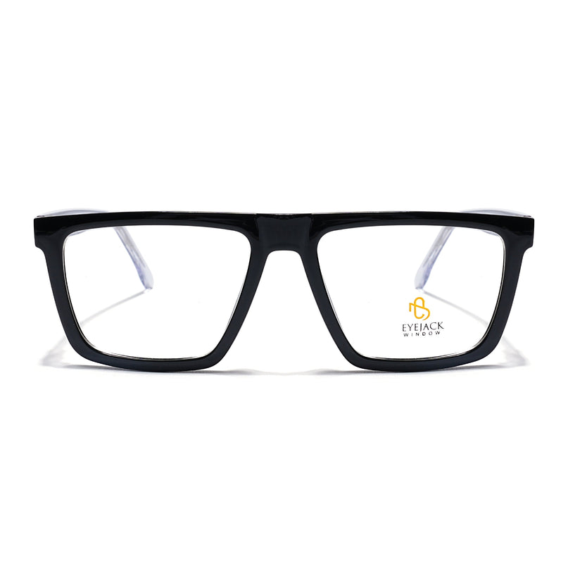 Eyejack Shine Black Wayfarer Eyeglasses for Men & Women (668802FCL2329)