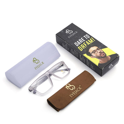 Eyejack Matt Grey Wayfarer Eyeglasses for Men & Women (668802FCL2333)