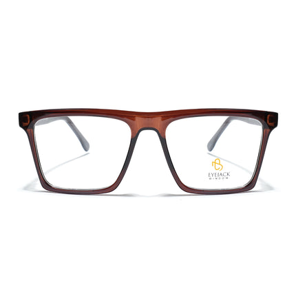 Eyejack Brown Wayfarer Eyeglasses for Men & Women (668803FCL2348)