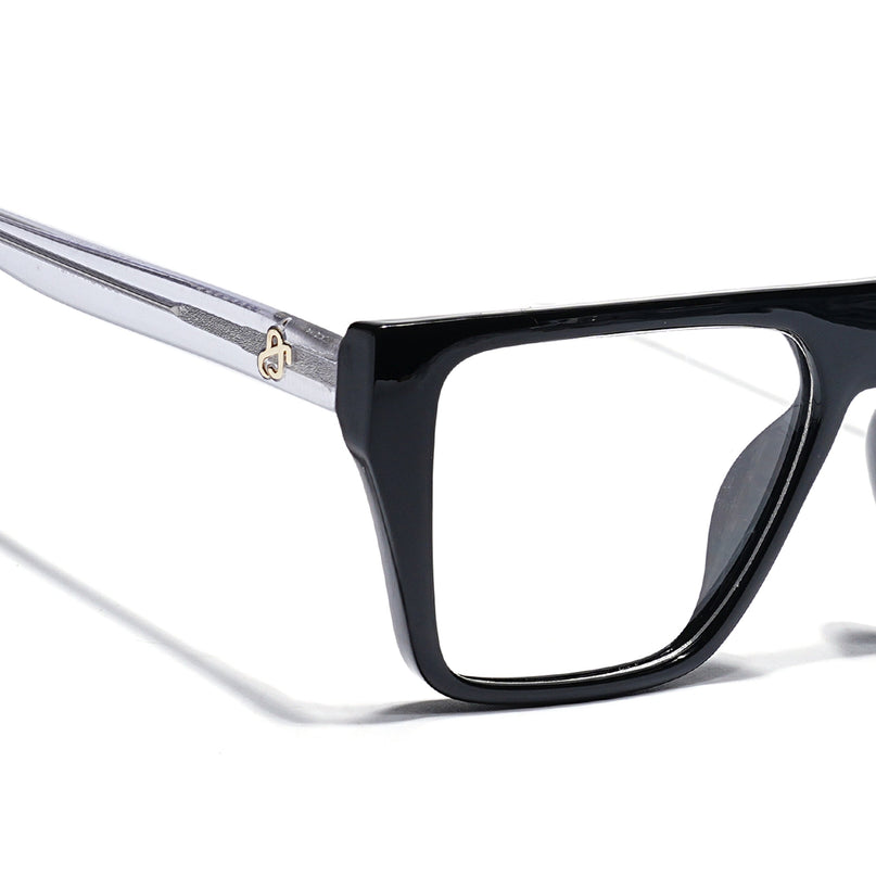 Eyejack Shine Black Wayfarer Eyeglasses for Men & Women (668804FCL2353)