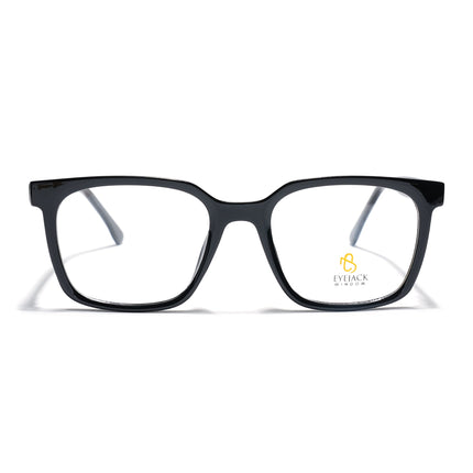 Eyejack Shine Black Square Eyeglasses for Men & Women (668805FCL2364)