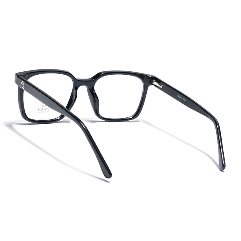 Eyejack Shine Black Square Eyeglasses for Men & Women (668805FCL2364)