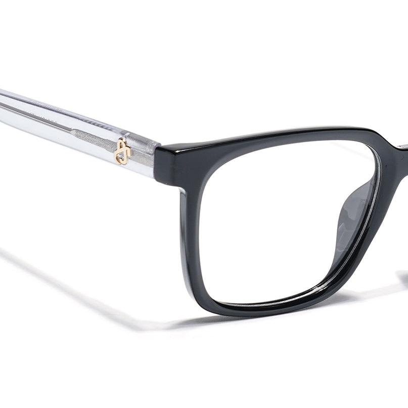 Eyejack Shine Black Square Eyeglasses for Men & Women (668805FCL2365)
