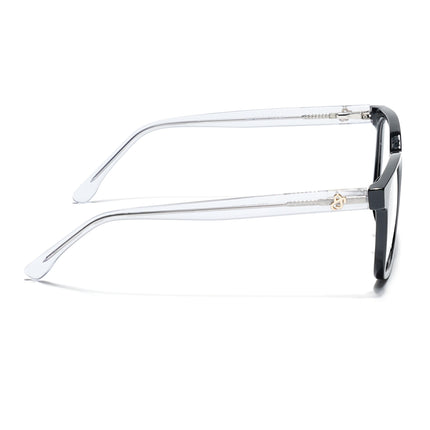 Eyejack Shine Black Square Eyeglasses for Men & Women (668805FCL2365)