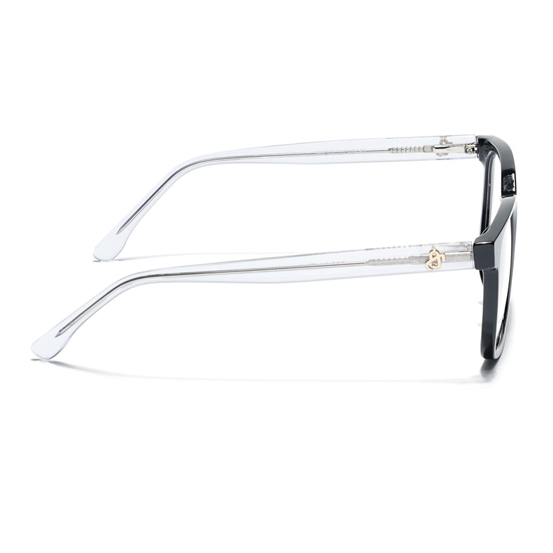 Eyejack Shine Black Square Eyeglasses for Men & Women (668805FCL2365)