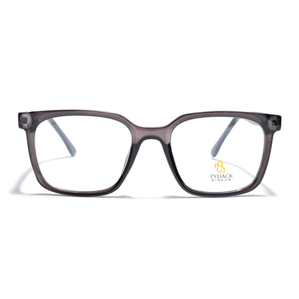 Eyejack Grey Square Eyeglasses for Men & Women (668805FCL2368)