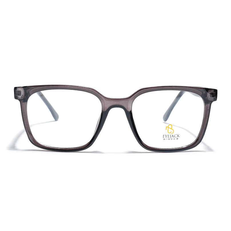 Eyejack Grey Square Eyeglasses for Men & Women (668805FCL2368)