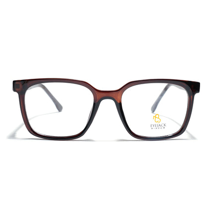 Eyejack Brown Square Eyeglasses for Men & Women (668805FCL2372)