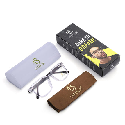 Eyejack Transparent Square Eyeglasses for Men & Women (668805FCL2374)