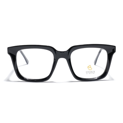 Eyejack Shine Black Square Eyeglasses for Men & Women (668806FCL2376)