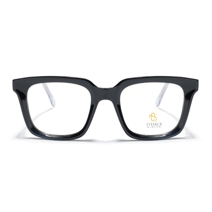 Eyejack Shine Black Square Eyeglasses for Men & Women (668806FCL2377)