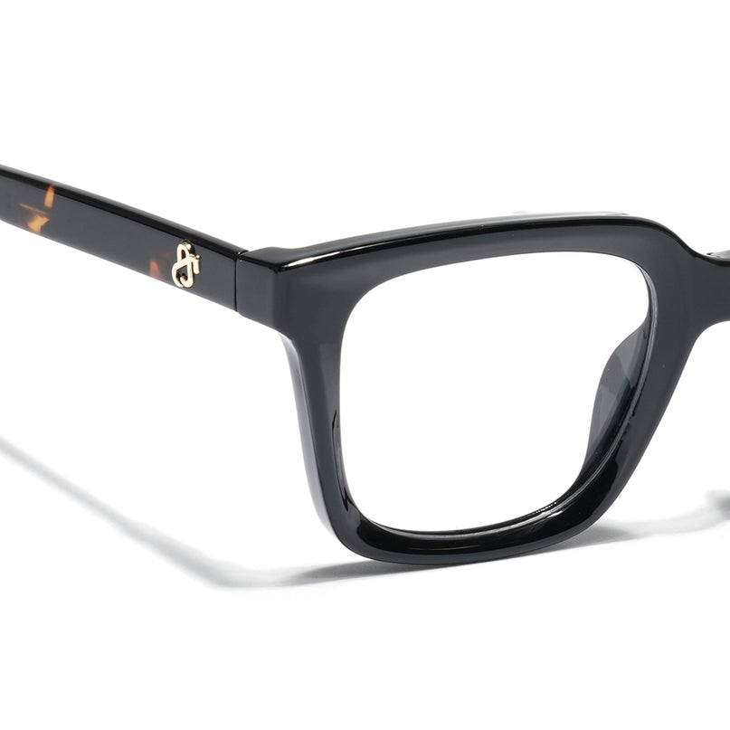 Eyejack Shine Black Square Eyeglasses for Men & Women (668806FCL2378)