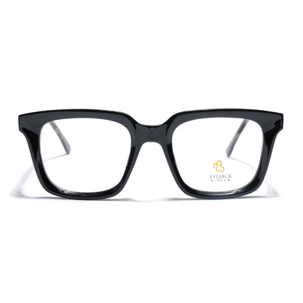 Eyejack Shine Black Square Eyeglasses for Men & Women (668806FCL2378)