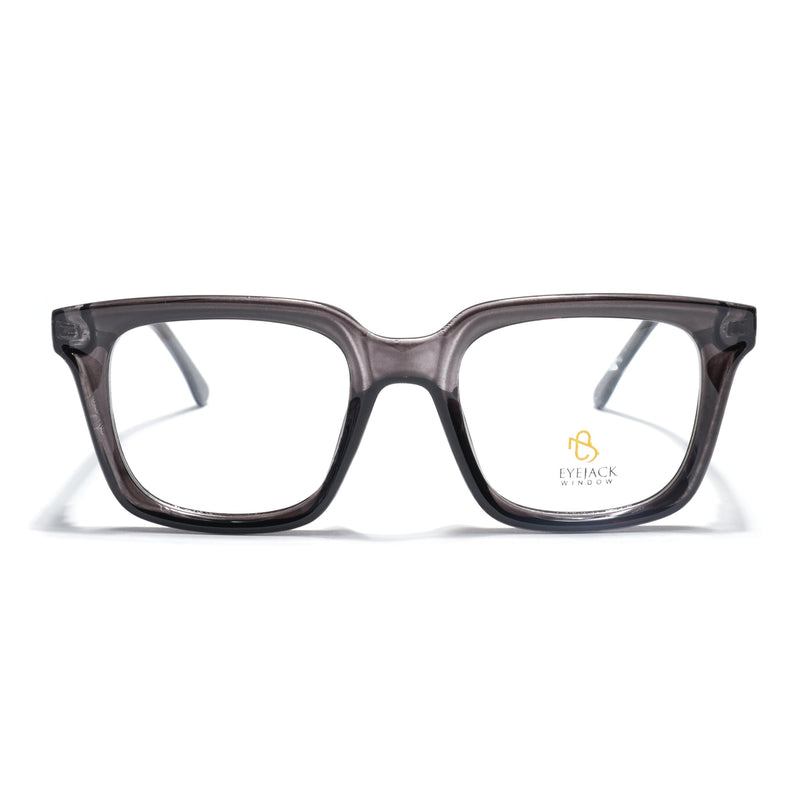 Eyejack Grey Square Eyeglasses for Men & Women (668806FCL2379)
