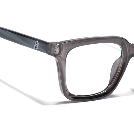 Eyejack Grey Square Eyeglasses for Men & Women (668806FCL2380)