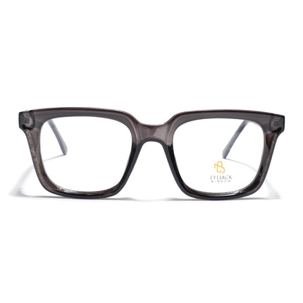 Eyejack Grey Square Eyeglasses for Men & Women (668806FCL2380)
