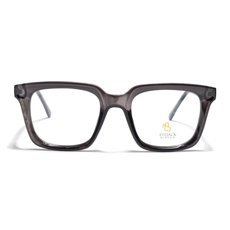 Eyejack Grey Square Eyeglasses for Men & Women (668806FCL2380)