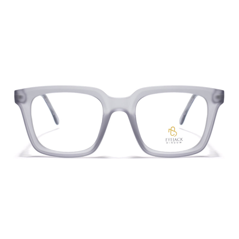 Eyejack Matt Grey Square Eyeglasses for Men & Women (668806FCL2381)