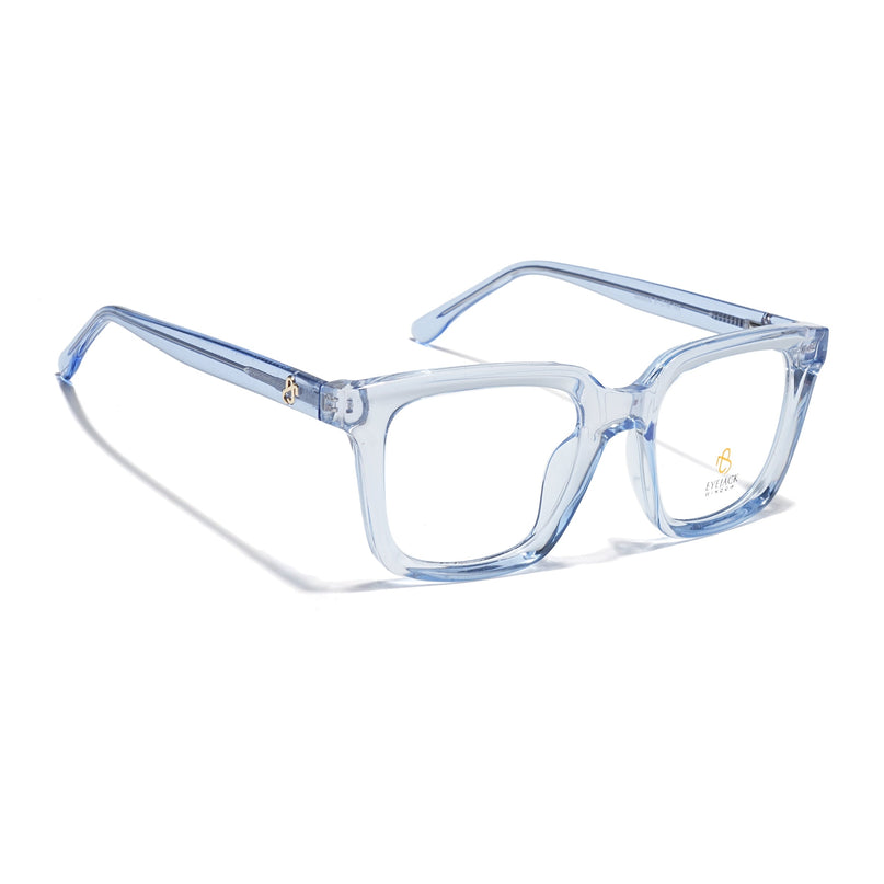 Eyejack Light Blue Square Eyeglasses for Men & Women (668806FCL2383)