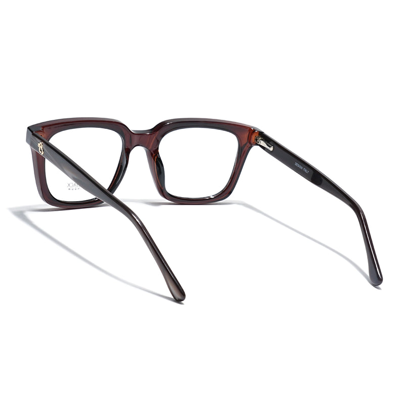 Eyejack Brown Square Eyeglasses for Men & Women (668806FCL2384)