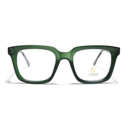 Eyejack Green Square Eyeglasses for Men & Women (668806FCL2385)