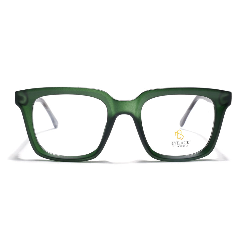 Eyejack Green Square Eyeglasses for Men & Women (668806FCL2385)