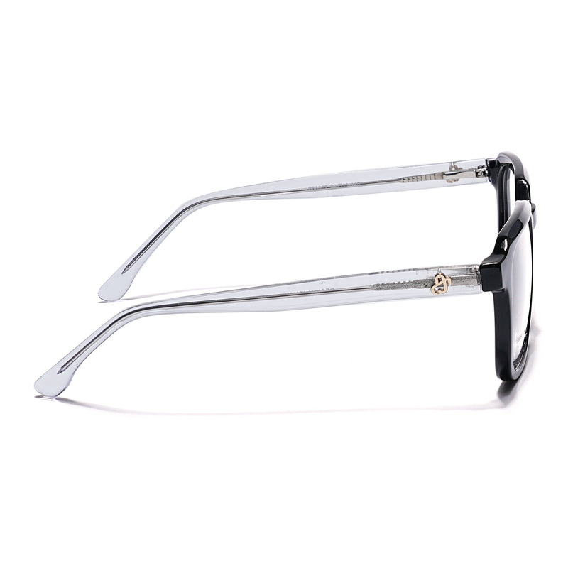 Eyejack Shine Black Square Eyeglasses for Men & Women (668807FCL2389)
