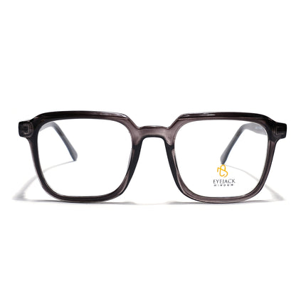 Eyejack Grey Square Eyeglasses for Men & Women (668807FCL2391)