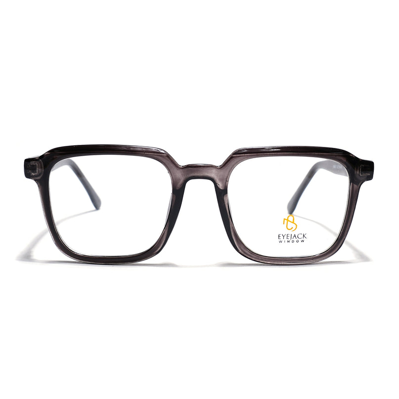 Eyejack Grey Square Eyeglasses for Men & Women (668807FCL2391)