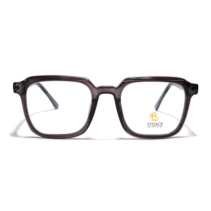 Eyejack Grey Square Eyeglasses for Men & Women (668807FCL2392)