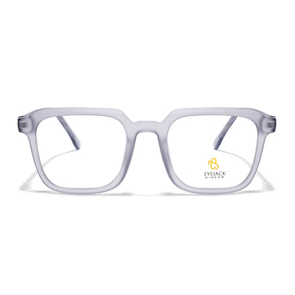 Eyejack Matt Grey Square Eyeglasses for Men & Women (668807FCL2393)