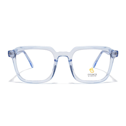Eyejack Light Blue Square Eyeglasses for Men & Women (668807FCL2395)