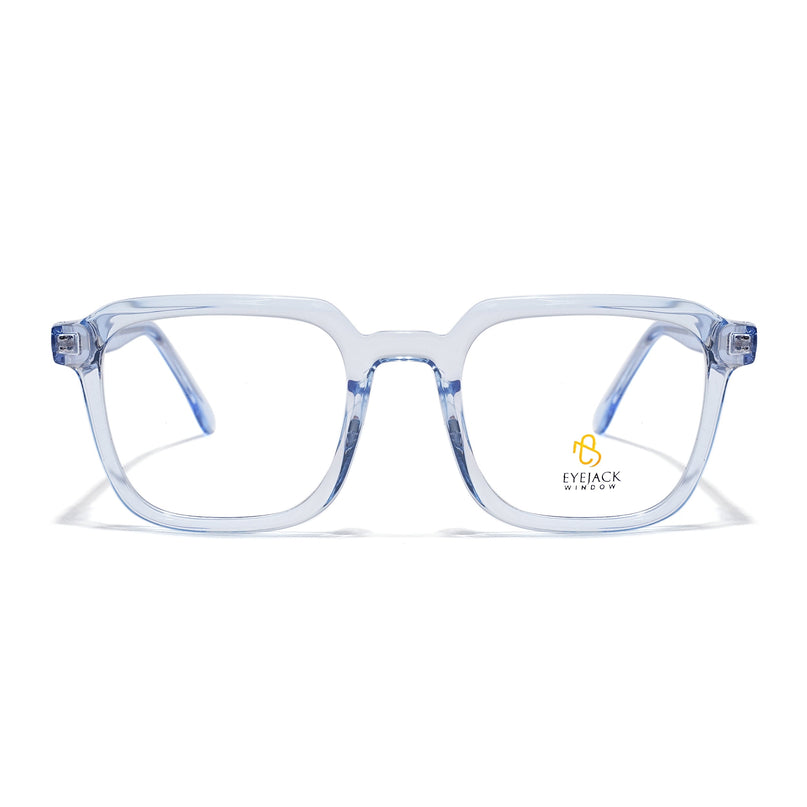 Eyejack Light Blue Square Eyeglasses for Men & Women (668807FCL2395)
