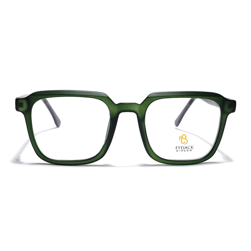 Eyejack Green Square Eyeglasses for Men & Women (668807FCL2397)