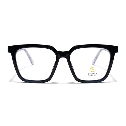 Eyejack Shine Black Wayfarer Eyeglasses for Men & Women (668808FCL2401)
