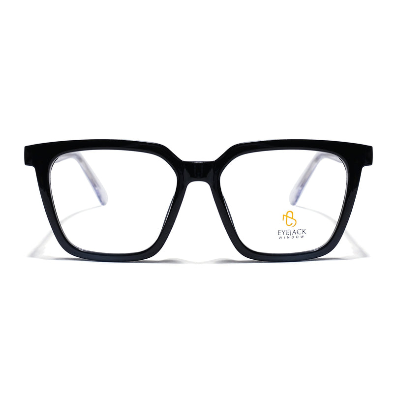 Eyejack Shine Black Wayfarer Eyeglasses for Men & Women (668808FCL2401)