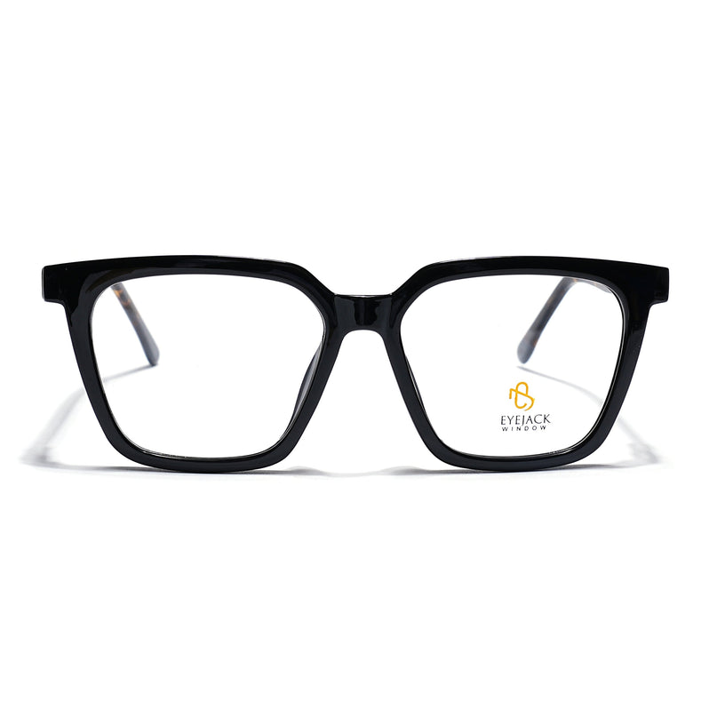 Eyejack Shine Black Wayfarer Eyeglasses for Men & Women (668808FCL2402)