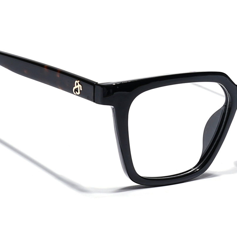 Eyejack Shine Black Wayfarer Eyeglasses for Men & Women (668808FCL2402)