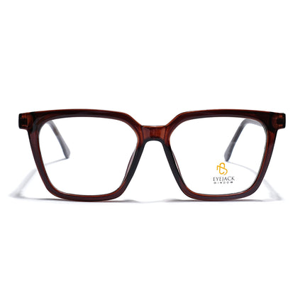 Eyejack Brown Wayfarer Eyeglasses for Men & Women (668808FCL2408)