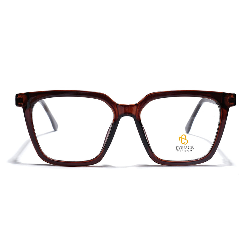 Eyejack Brown Wayfarer Eyeglasses for Men & Women (668808FCL2408)