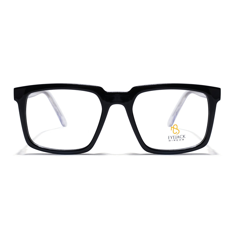 Eyejack Shine Black Wayfarer Eyeglasses for Men & Women (668809FCL2413)