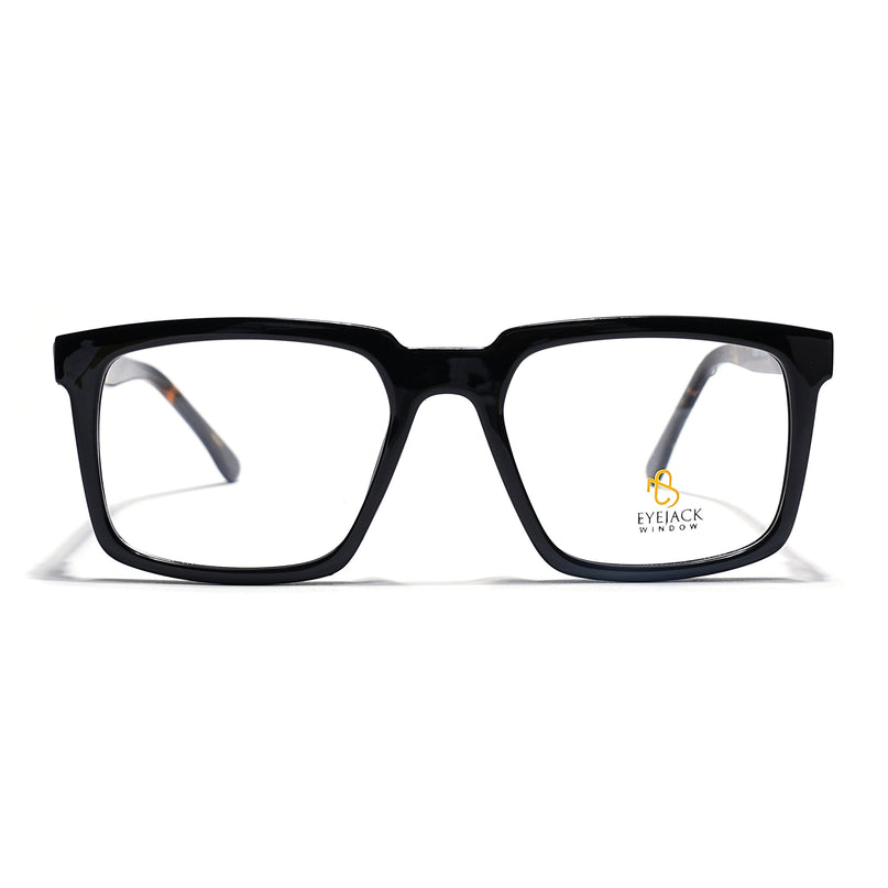 Eyejack Shine Black Wayfarer Eyeglasses for Men & Women (668809FCL2414)