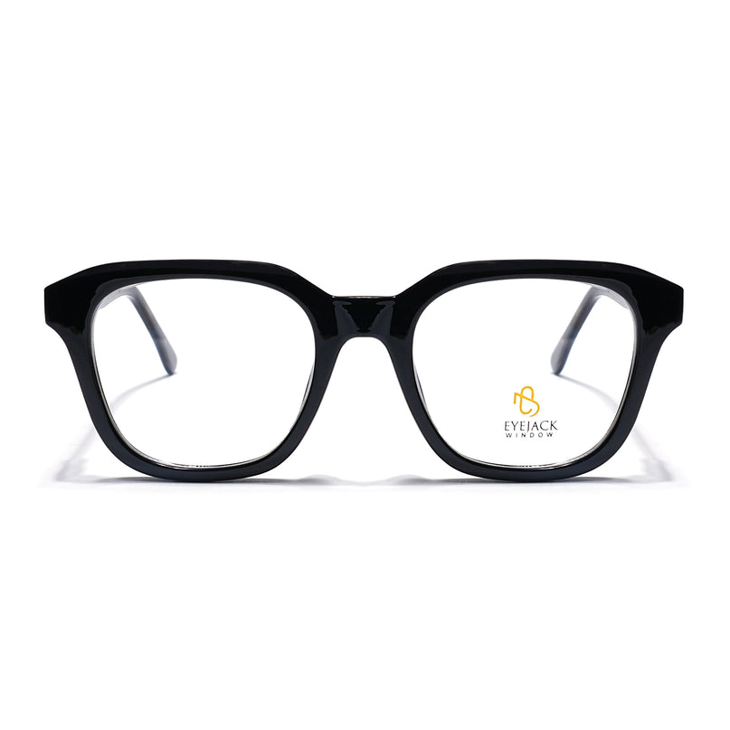Eyejack Shine Black Wayfarer Eyeglasses for Men & Women (668810FCL2426)