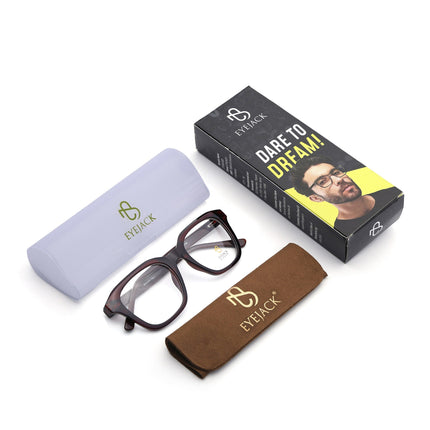 Eyejack Brown Wayfarer Eyeglasses for Men & Women (668810FCL2432)