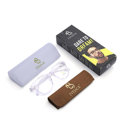 Eyejack Transparent Wayfarer Eyeglasses for Men & Women (668810FCL2435)