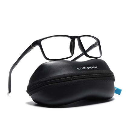 Voyage Active Black Square Eyeglasses for Men & Women - MG5665-C1