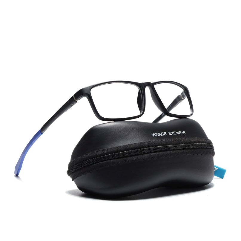 Voyage Active Black Square Eyeglasses for Men & Women - MG5667-C3
